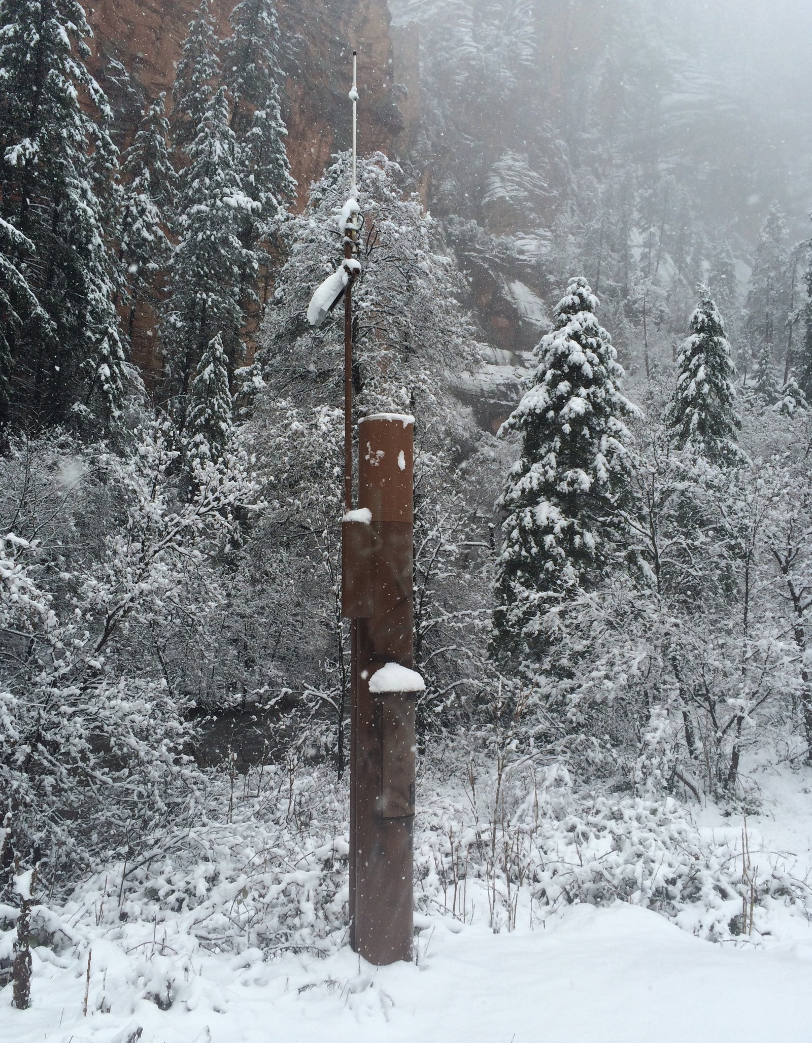 monitoring equipment in snow